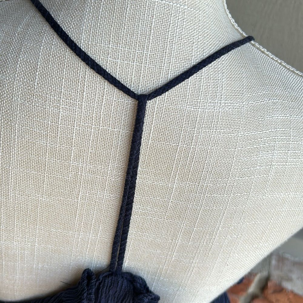 NWT Moon River Navy Blue T-Back Halter Tank Top Size: L - Picture 9 of 13